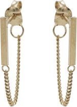 Karma oorbel Chain Tubes Square Silver Riseplated-M1818