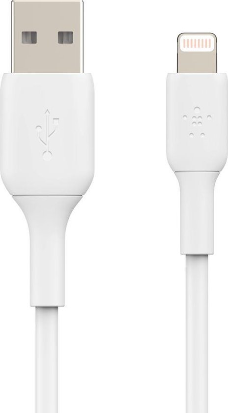 site Ashley Furman Zuivelproducten Belkin iPhone Lightning naar USB kabel - 1m - wit | bol.com