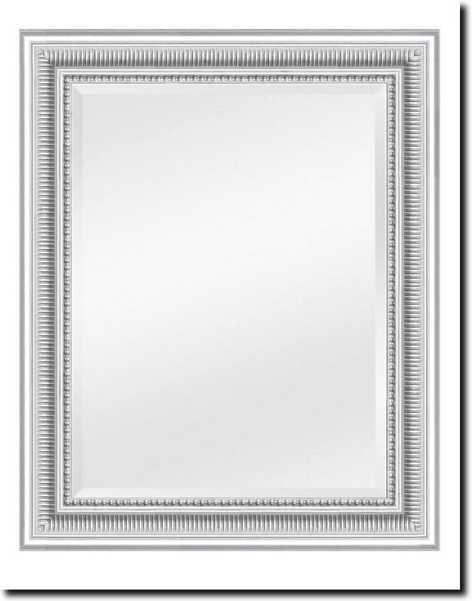 Spiegel Cesarino Zilver Buitenmaat 65x75cm