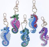 Diamond Painting Sleutelhanger Set Zeepaardjes 5 stuks