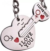 Sleutelhanger Hartje en Sleutel|Liefde|Moederdag|Koppel|Cadeau|I Love You|Voor haar|Voor hem