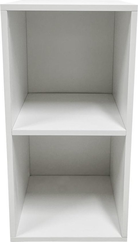 VDD - Boekenkast - Vakkenkast - Opbergkast - Boekenrek - Open kast - Boekenkast kind - Archiefkast - Wandkast - Boekenplank - Kubus kast - Kallax - Bookshelf - Vakkenkasten - 2 open vakken - Hout - 36 x 33 x 69 cm - Wit