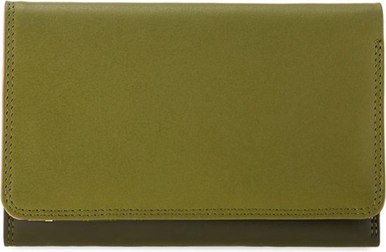MYWALIT Medium Tri-Fold Wallet externe Zip Wallet Olive