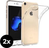 2x iPhone 7 Hoesje Transparant  Siliconen Case