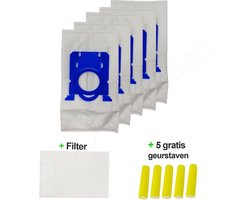 OWO collection Philips, Electrolux, AEG, Tornado, Bolido, Cityline, Clario, Mobilo, S-Bag - 5x stofzak - 1x filter - 5x luchtverfrissers | stofzuigerzakken