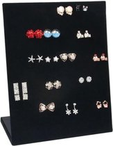 Fluwelen oorbellen display staand zwart voor 30 paar oorbellen