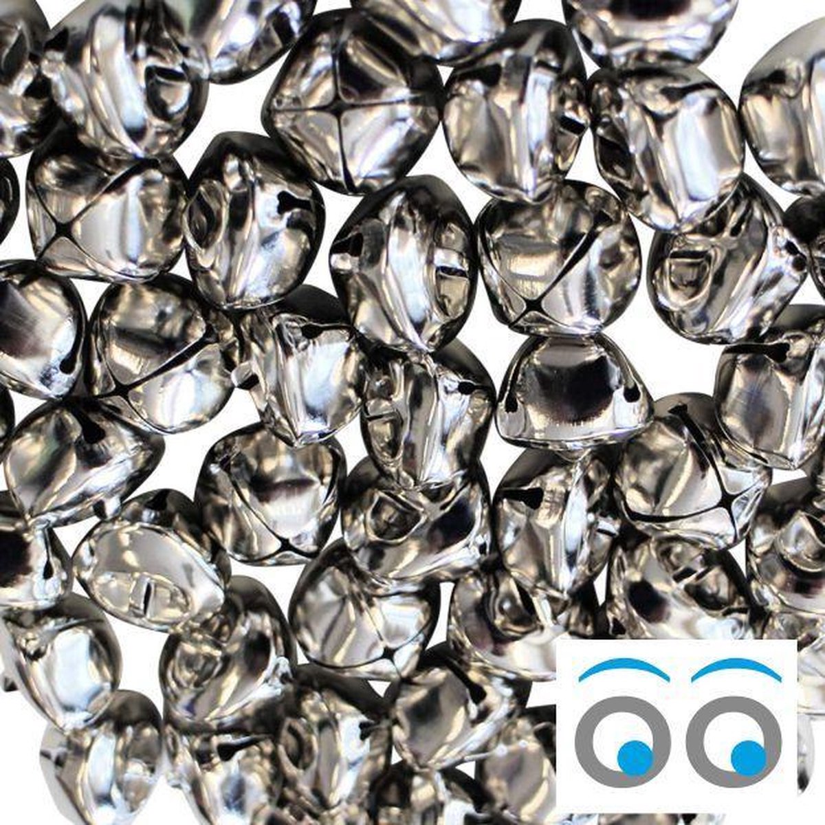 100 belletjes - Zilver - 20 mm - Kerstdecoratie - Kerst - Metaal - Kerstmuts Belletjes - Kattenbellen