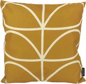 Retro Leaf Yellow Kussenhoes | Katoen / Linnen | 45 x 45 cm | Geel