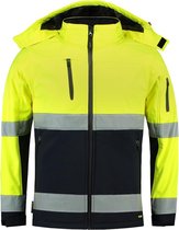 Tricorp Soft Shell Jack EN471 bi-color - Workwear - 403007 - fluor geel / navy - Maat XXL