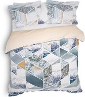 Heckett & Lane Carey - Housse de couette - Twin - 260x200 / 220 cm + 2 taies d'oreiller 60x70 cm - Storm Blue