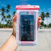 Seawag Waterdichte Smartphone Hoes - Roze Wit - 5,7" Universeel hoesje - IPX8; 25 Meter diepte - Touchscreen blijft werken