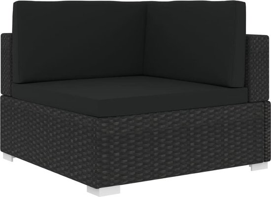 Casaria Polyrotan Loungeset Modulair Tweezitter met Ottomane Opbergen Antraciet