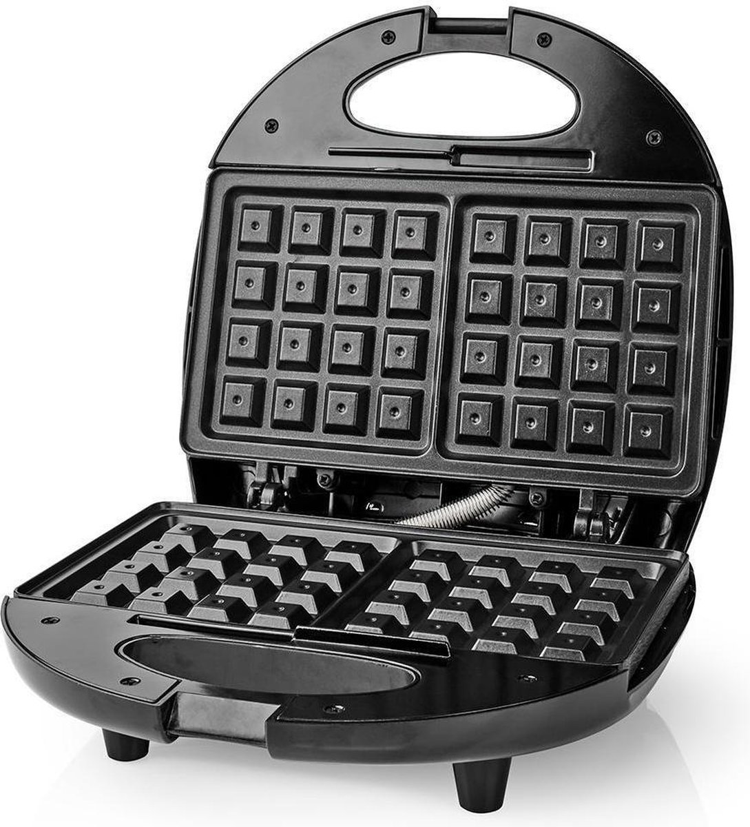 Nedis Wafelijzer | Belgische wafels | 22 x 12 cm | 750 W | Automatische temperatuurregeling | Aluminium / Kunststof
