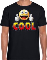 Funny emoticon t-shirt cool zwart voor heren S