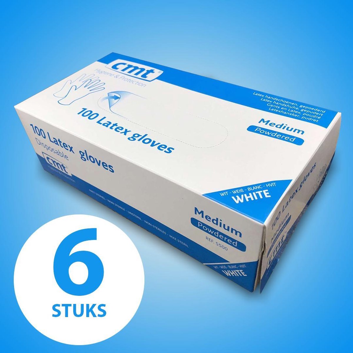 Goedkoopste Handschoenen medisch – Latex - Wegwerp - Medium size - 6x 100 STUKS