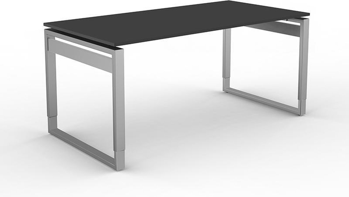 Kerkmann Bureau Workspace 160cm antraciet hoogte verstelbaar zwart, antraciet