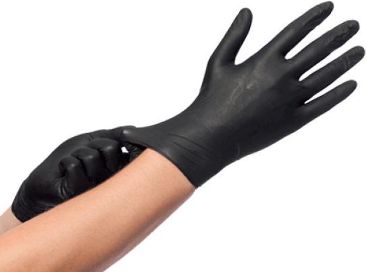 Medische Handschoenen - 2 Stuks - Zwarte Handschoenen - Latex - Nutrile  -... | bol.com
