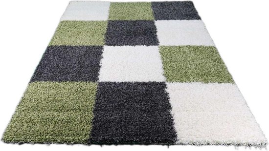 Vloerkleed Shaggy Plus 910 Grey Green 200x290 cm