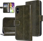 UNIQ Accessory Donkergroen hoesje iPhone X-Xs - Book Case - Zachte huid