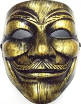 Anonymous Masker - Goud - Bekrast - Vendetta - Mask - Leuk voor Halloween - Verkleedpartijtje - 2 Stuks
