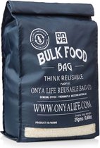 ONYA Herbruikbare Bulk Food Bag - Large Zwart - Duurzaam - Milieuvriendelijk - Bulk Voedsel Opslag - Lichtgewicht - 40cm x 21cm