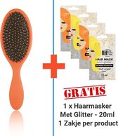 RAINBOW Ontwarborstel Oranje + 1 x 20ml Glitter Haarmasker