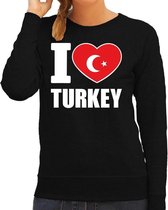 I love Turkey sweater / trui zwart voor dames L