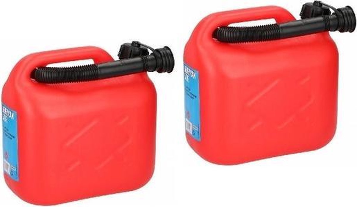 koel Regan prijs 2x Jerrycan rood voor brandstof - 5 liter - inclusief schenktuit - benzine  / diesel | bol.com