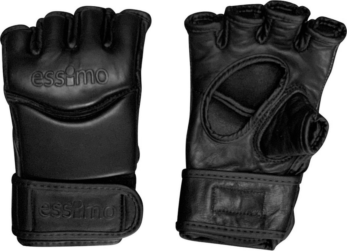 Essimo Leather Free Fight/MMA Vechtsporthandschoenen - Unisex - zwart