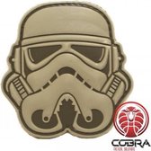 3D PVC patch embleem Star Wars Stormtrooper hoofd grijs met klittenband