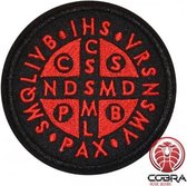 Saint Benedict Cross Morale geborduurde patch embleem | Strijkpatch embleemes | Military Airsoft
