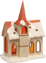 Goebel® - Kerst | Decoratief beeld / figuur "Besneeuwde kapel" | Aardewerk, 27cm