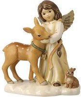 Goebel - Kerst | Decoratief beeld / figuur Engel Mijn kleine kameraad | Aardewerk, 15cm