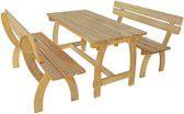 Tuin Loungeset Hout (Incl LW Fleece deken) - Lounge bank tuin - Tuinbank - Loungebank - Tuinset - Tafelset tuin - Bistroset