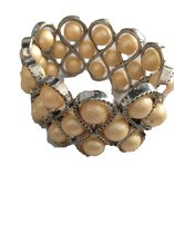 Petra's Sieradenwereld - Armband infinity met goudkleurige parels (49)