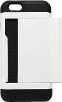ADEL Kunststof Back Cover Hardcase Hoesje Geschikt Voor iPhone 5/ 5S/ SE - Pasjeshouder Wit