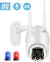 2MP beveiligingscamera - Tweerichtingsaudio - PTZ WiFi - Cloud / Micro SD-opslag -4X Zoom - Bewegingsdetectie - Gratis APP