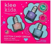 Klee Naturals - Veilige Kindernagellak set - Peel off - Cotton Candy Dream - Paars | Blauw | Roze