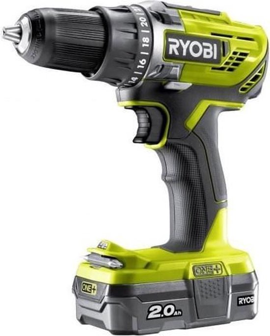 Ryobi ONEPLUS R18DD3-2415BS 2-speed boorschroevendraaier 18V - 2 lithiumPlus accu's 4,0 Ah en 1,5 Ah - 1 snellader