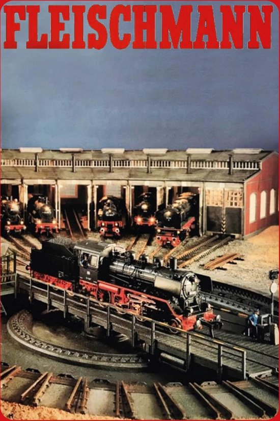 Wandbord - Fleischmann 6152 C station locomotief  -20x30cm-