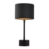 Tafellamp - Lamp hoogte 39 cm - Lampkap Ø 18 cm - Kleur zwart, grijs & koper kleurig