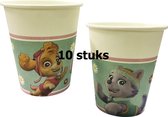 Paw Patrol party bekers roze Skye & Everest - karton - 10 stuks