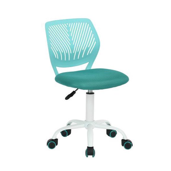 Bureaustoel | Met Luchtige Rugleuning | Verstelbaar | Mooie Design |  Turquoise | bol.com