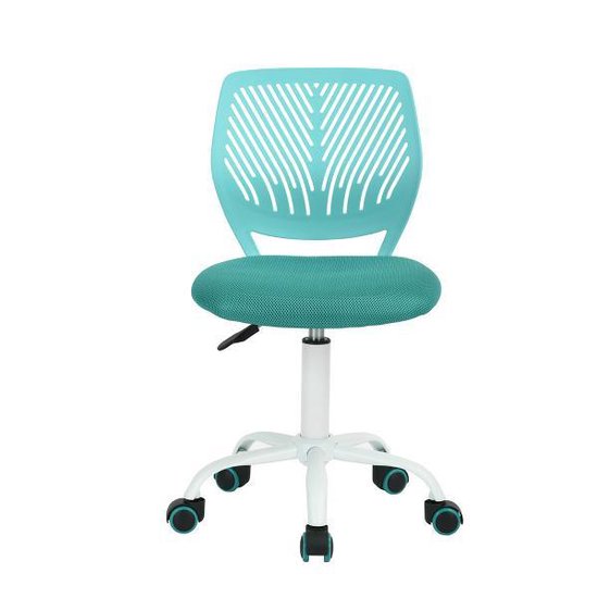 Bureaustoel | Met Luchtige Rugleuning | Verstelbaar | Mooie Design |  Turquoise | bol.com