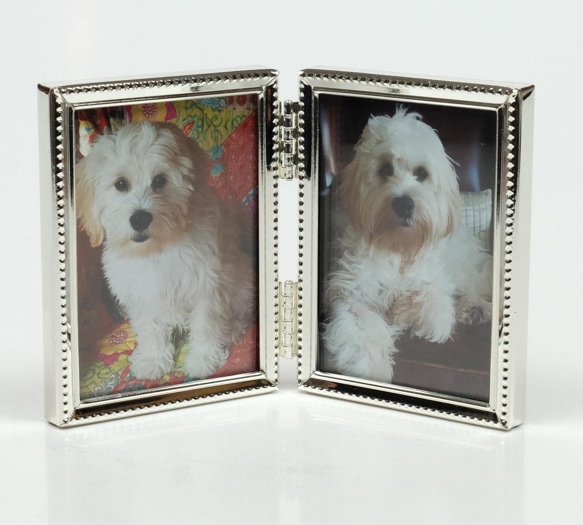 AL - Fotolijst - Zilver - Parel - 2-luik staand 15 x 20 cm