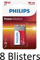 Philips Power Alkaline batterij 9V (8 Stuks)
