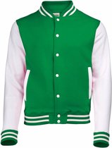 Groen met wit college jacket voor heren S (38/48)