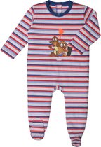 Woody – Romper Unisex – Rood-Blauw gestreept - Hond - 201-3-RBF-S/914 - maat 74