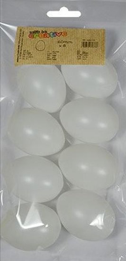 Besmetten Groot agentschap 16x Witte kunststof eieren decoratie 6 cm hobby/knutselmateriaal -  Knutselen DIY... | bol.com