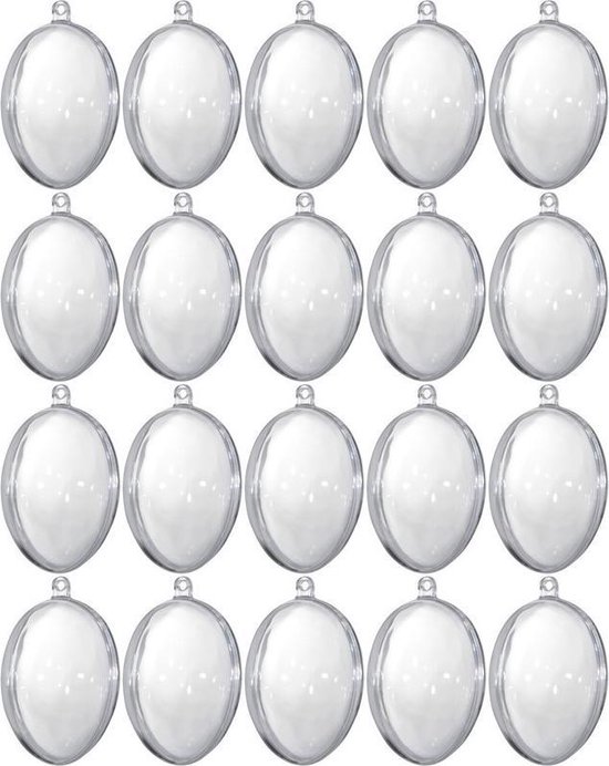 20x Transparante kunststof eieren decoratie 6 cm hobby/knutselmateriaal -  Knutselen... | bol.com
